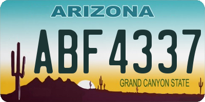 AZ license plate ABF4337