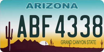 AZ license plate ABF4338