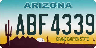 AZ license plate ABF4339