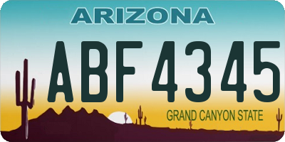AZ license plate ABF4345