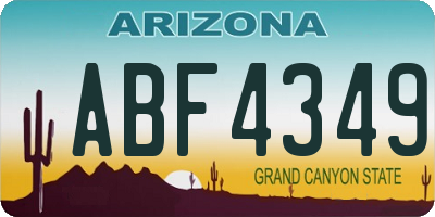 AZ license plate ABF4349