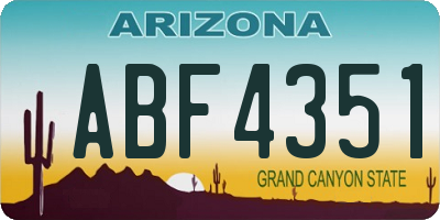 AZ license plate ABF4351