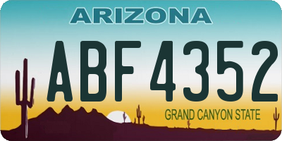 AZ license plate ABF4352