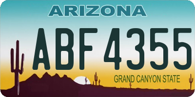 AZ license plate ABF4355