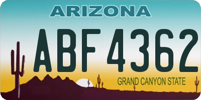 AZ license plate ABF4362