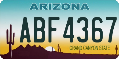 AZ license plate ABF4367