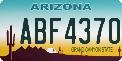 AZ license plate ABF4370