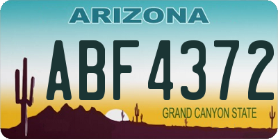 AZ license plate ABF4372