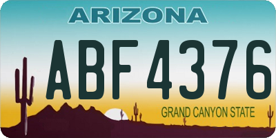 AZ license plate ABF4376