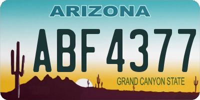 AZ license plate ABF4377