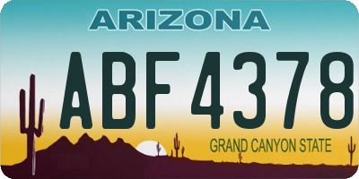 AZ license plate ABF4378