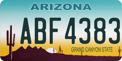 AZ license plate ABF4383