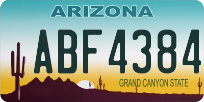 AZ license plate ABF4384
