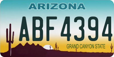 AZ license plate ABF4394