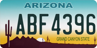 AZ license plate ABF4396