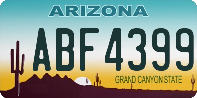 AZ license plate ABF4399