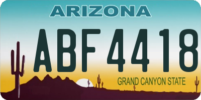 AZ license plate ABF4418