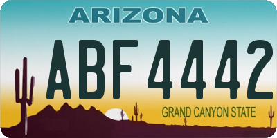 AZ license plate ABF4442