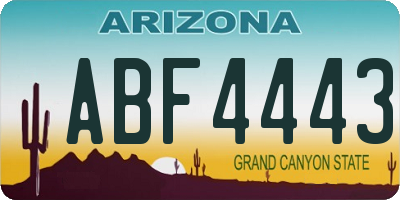 AZ license plate ABF4443