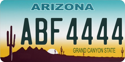 AZ license plate ABF4444
