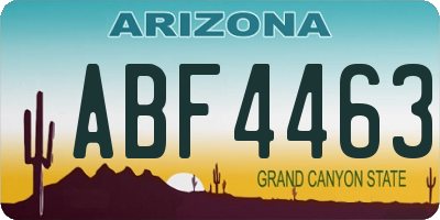AZ license plate ABF4463