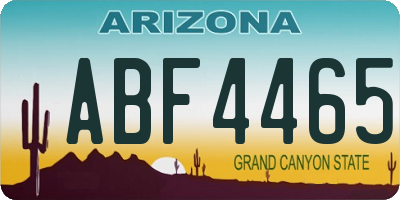 AZ license plate ABF4465