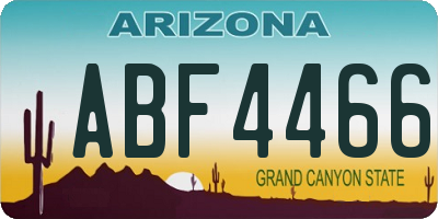 AZ license plate ABF4466