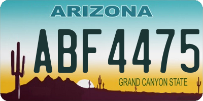 AZ license plate ABF4475