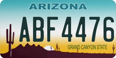 AZ license plate ABF4476