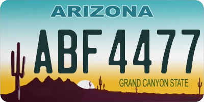AZ license plate ABF4477