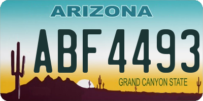 AZ license plate ABF4493