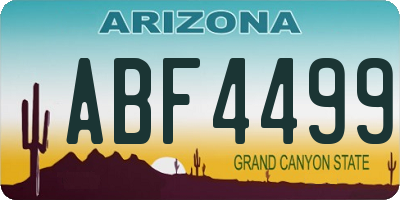 AZ license plate ABF4499