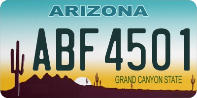 AZ license plate ABF4501