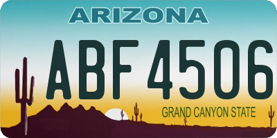 AZ license plate ABF4506