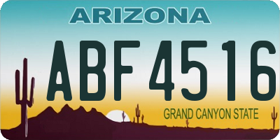 AZ license plate ABF4516