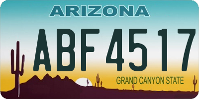 AZ license plate ABF4517