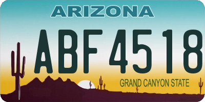 AZ license plate ABF4518