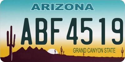 AZ license plate ABF4519