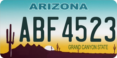 AZ license plate ABF4523