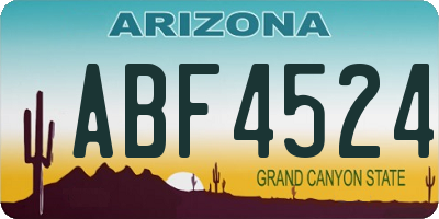 AZ license plate ABF4524