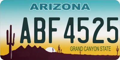 AZ license plate ABF4525
