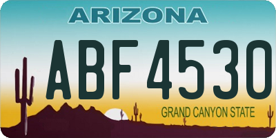 AZ license plate ABF4530