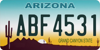 AZ license plate ABF4531