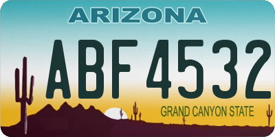 AZ license plate ABF4532