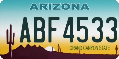 AZ license plate ABF4533