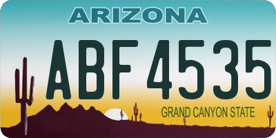 AZ license plate ABF4535