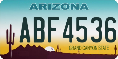 AZ license plate ABF4536