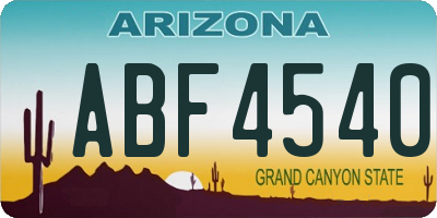 AZ license plate ABF4540