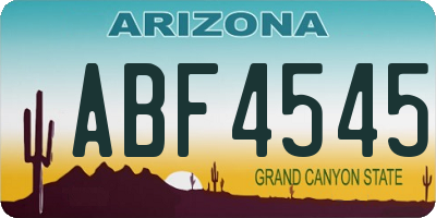 AZ license plate ABF4545