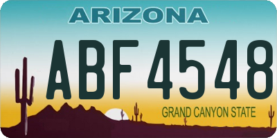 AZ license plate ABF4548